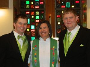 Chris and Andy and I on the day of their blessing. 